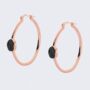 18k Rose Gold Plated Black Druzy Crystal Hoops, thumbnail 2 of 3