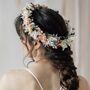 Mabel Pastel Bridal Dried Flower Crown Wedding Headband, thumbnail 1 of 4
