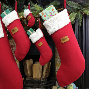 Set Of Five Christmas Stockings, 9 of 12