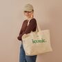 Personalised Green Cotton Canvas Slogan Tote Bag, thumbnail 1 of 2