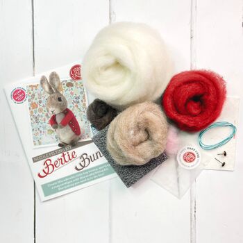 Bertie Bunny Needle Felting Craft Kit, 2 of 5