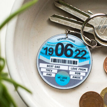 Personalised Tax Disc Keyring For Dad, 3 of 6