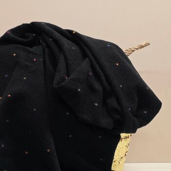 Dots Blanket Scarf In Black, 2 of 3