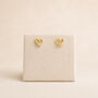 5mm Gold Plated Sterling Silver Paloma Open Heart Stud Earrings, thumbnail 3 of 4