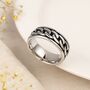 Personalised Mens Sterling Silver Oxidised Chain Spinning Ring, thumbnail 2 of 12