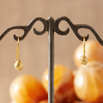 18 K Gold And Silver Peppercorn Shaped Drop Earrings, 8 of 9