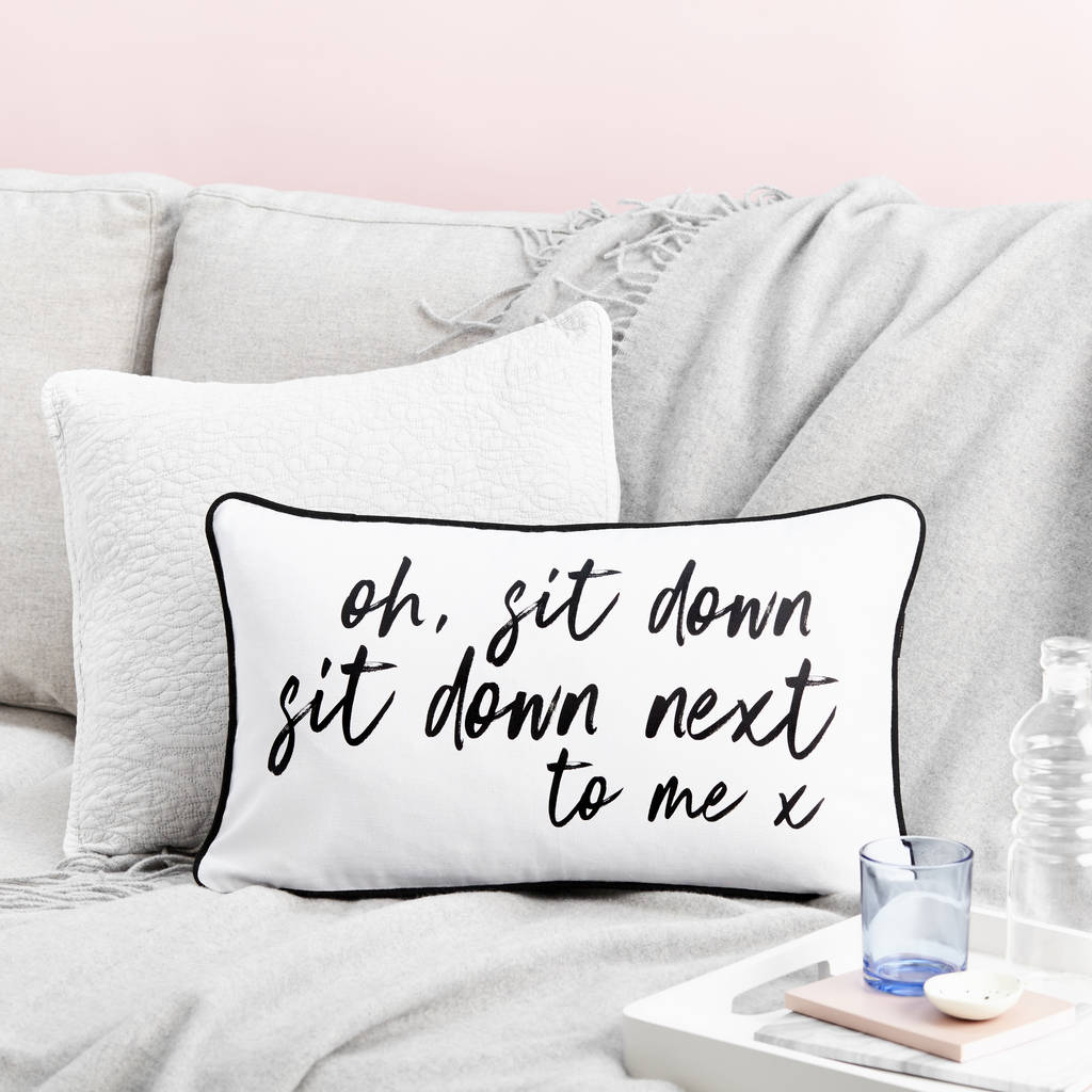 personalised white writing boudoir cushion any text by tillyanna