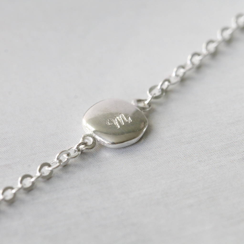 Silver Button Bracelet Personalised By attic | notonthehighstreet.com