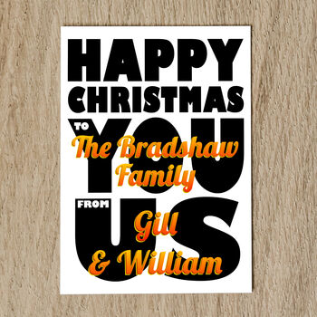 Personalised Names Christmas Card For Family, 3 of 8