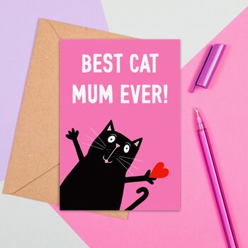 Large Size Best Cat Mum Ever Card, 2 of 2