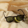 Black Classic Round Sunglasses, thumbnail 1 of 4