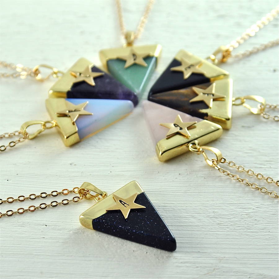 Personalised Gemstone Triangle Pendant By Penny Masquerade ...