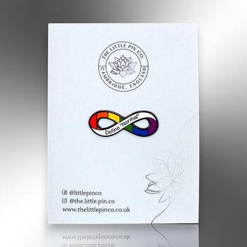 Define Normal, Autism, Adhd, Neurodivergent, Rainbow Infinity Lemniscate Enamel Lapel Pin Badge, 6 of 8