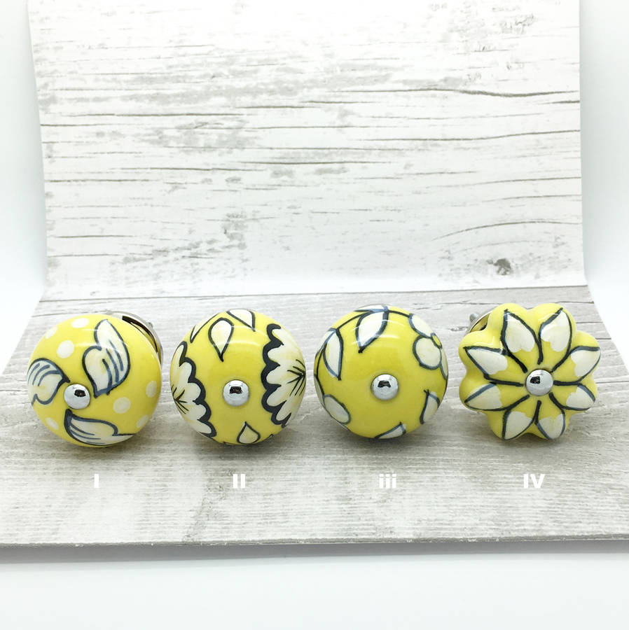 yellow ceramic door knobs cupboard drawer handles by g decor