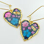 Gothic Heart Earrings With Real Flowers, thumbnail 1 of 12