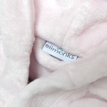 Personalised Pink Baby Dressing Gown With Ears, 10 of 12