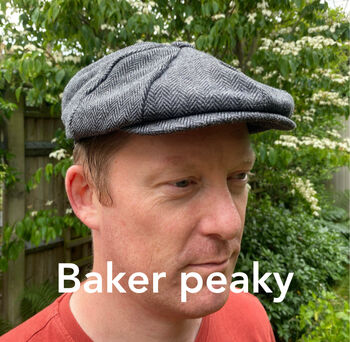 Paper Boy Cap, Baker Boy Hat, Tweed Peaky Blinders Hat, 2 of 8