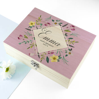 Personalised Spring Blossom Tea Box With Tea Selection, 2 of 7