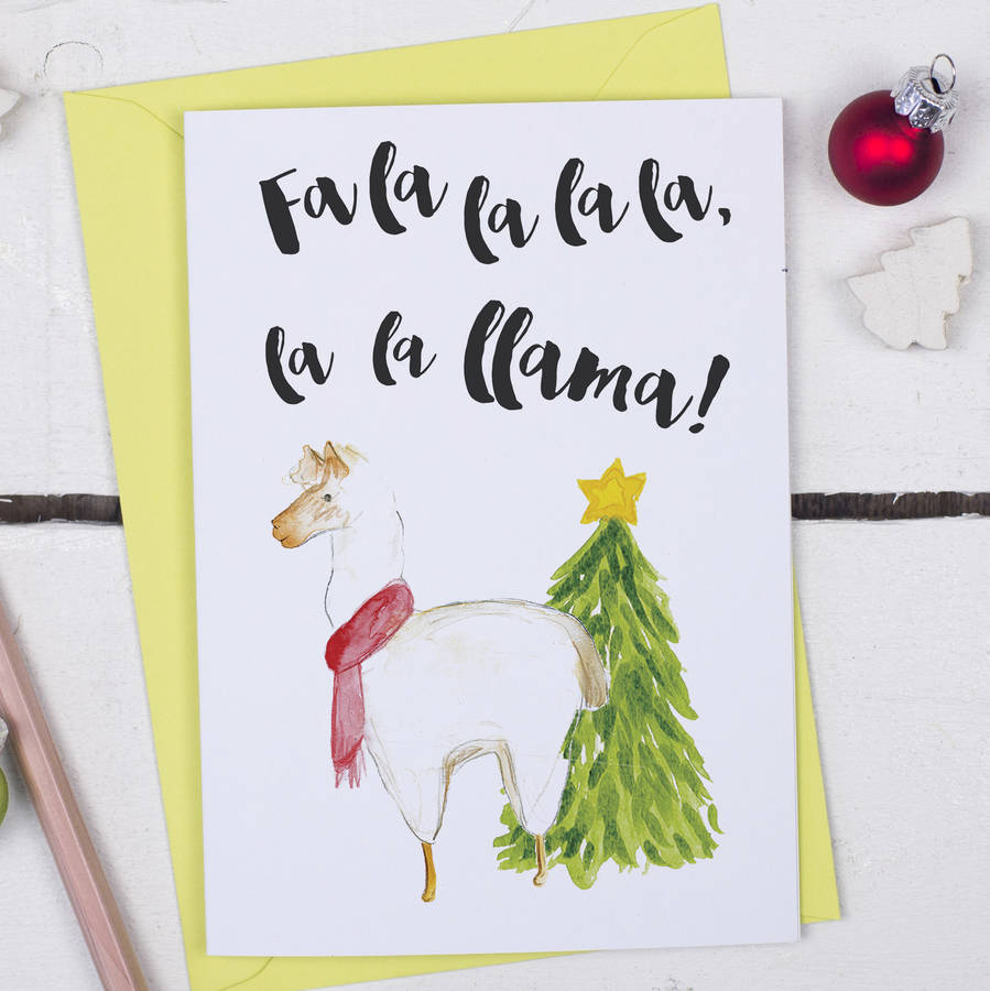 Llama Animal Pun Christmas Card By Alexia Claire Notonthehighstreet