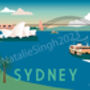 Sydney Harbour Retro Art Print, thumbnail 4 of 4