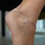 Heart And Butterfly Charm Thin Payal Anklet, thumbnail 2 of 6