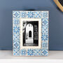 Blue Moroccan Tile Effect Photo Frame, thumbnail 1 of 4