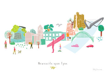 Newcastle Upon Tyne Skyline Cityscape Art Print, 3 of 3