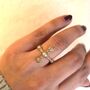 Pearl Cross Ring In 18k Gold Gemstone Cocktail Ring, thumbnail 5 of 10