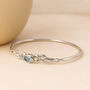 Sterling Silver Blue Topaz Leaf Bangle, thumbnail 1 of 6