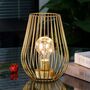Gold Metal Cage Cordless Lantern Lamp, thumbnail 3 of 6