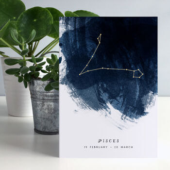 Pisces Constellation Zodiac Star Sign Birthday Card, 4 of 5
