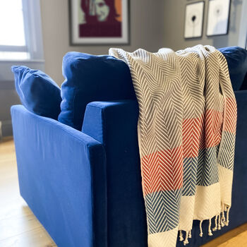 Personalised Soft Cotton Sofa Throw, Christmas Gift For Couple, 10 of 11