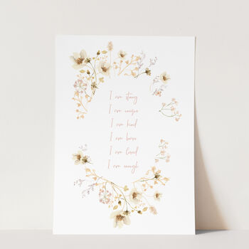 Personalised Dried Flower Affirmation Print, 2 of 3