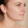 White Moonstone Gold Plated Silver Antique Drop Earrings, thumbnail 5 of 7