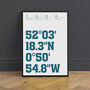 Where We Met, Your Coordinates Typography Print, thumbnail 1 of 7