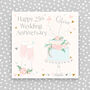 Happy Silver 25th Wedding Anniversary Card, thumbnail 1 of 4