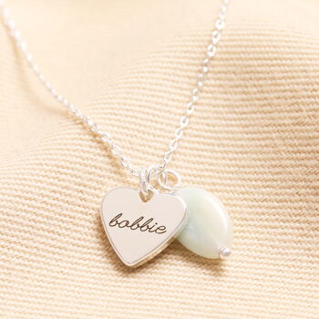 Personalised Heart And Crystal Charm Necklace, 2 of 7