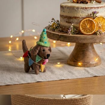 Handmade Felt Party Pooch Dog Decoration, 2 of 6