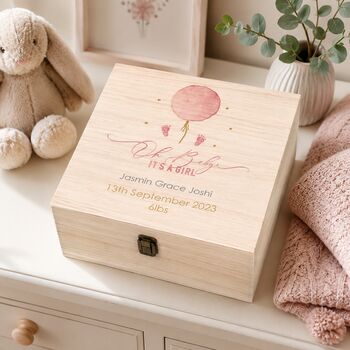Personalised Baby Girl Keepsake Box, 4 of 4