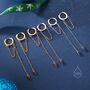 Sterling Silver Dangling Spike Chain Huggie Hoop Earrings, thumbnail 2 of 10