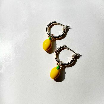 Lemon Gold Hoops, 2 of 3