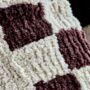 Chess Cushion Cover In Brown Off White 50x50cm, thumbnail 2 of 4