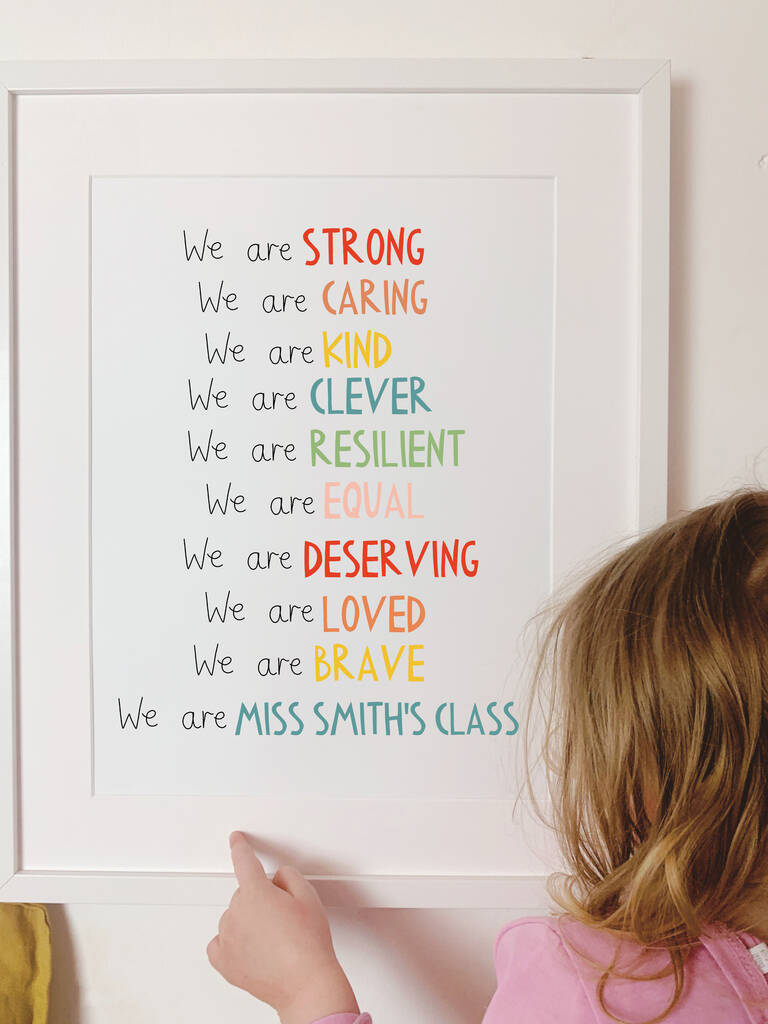 Personalised 'We Are' Teacher Affirmation Art Print