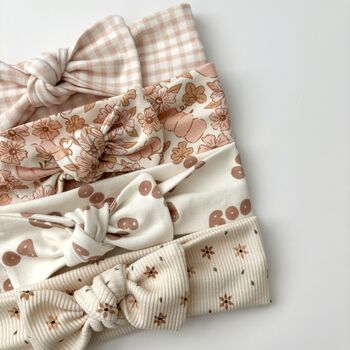 Daisy Print Topknot Bow Headband, 2 of 3