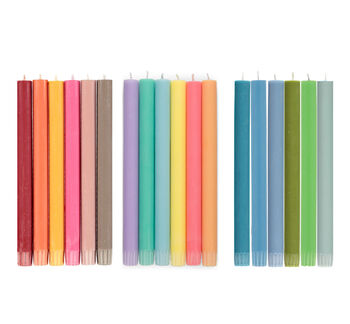 Rainbow Sets Of Pastel / Cool / Warm Dinner Candles, 3 of 9