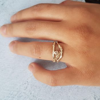 Diamond Organic Twig Engagement And Wedding Ring, 4 of 8