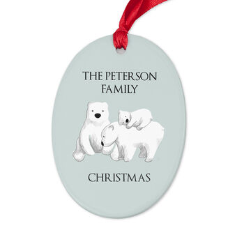 Personalised Sentimental Polar Bear Oval Ornament, 4 of 5