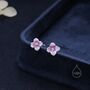 Sterling Silver Hand Painted Hydrangea Flower Stud Earrings, thumbnail 2 of 10