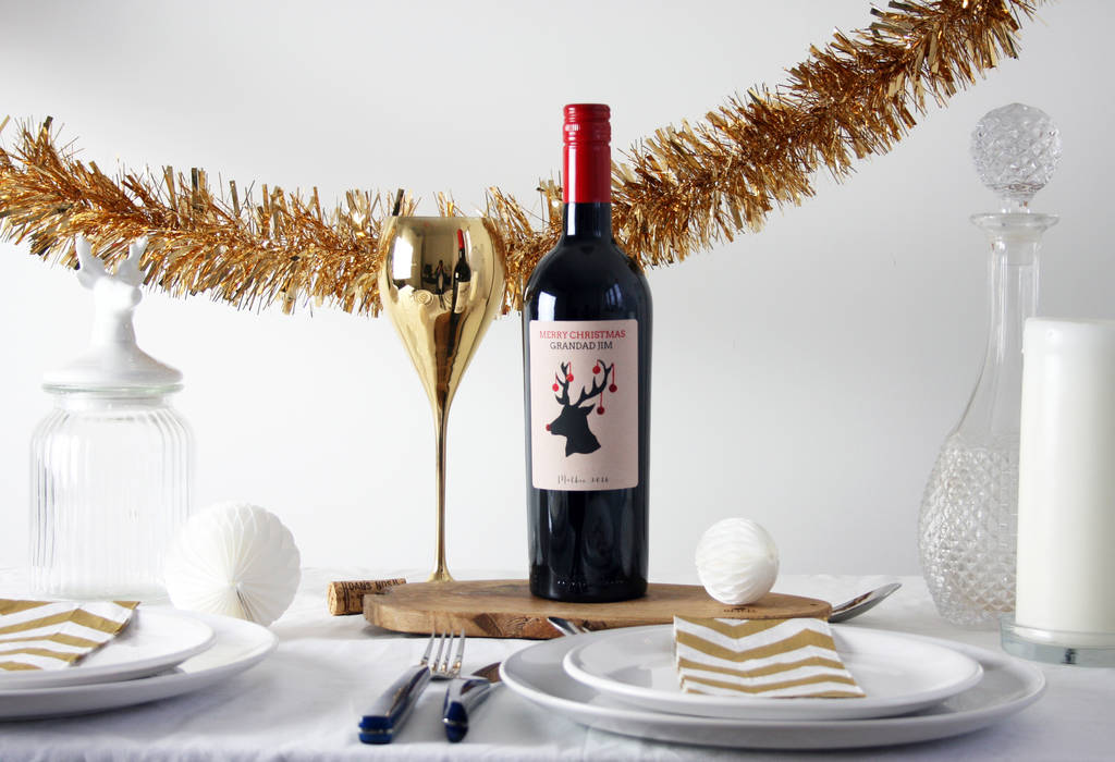 Personalised Christmas Wine Gift By Bottle Bazaar