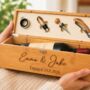 Personalised Couple's Name's Engaged Wine Bottle Gift Set, thumbnail 2 of 4